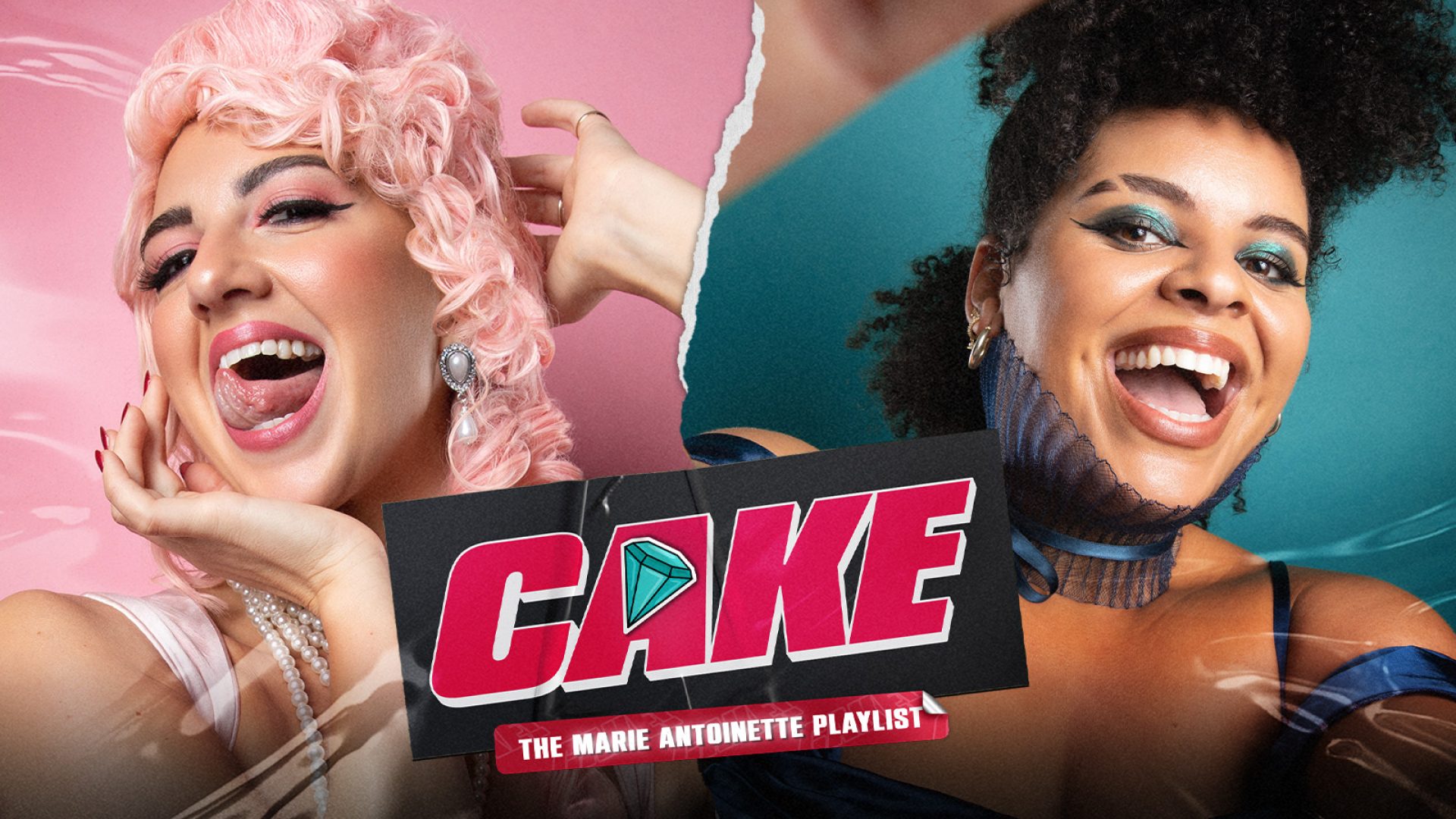 A vibrant album cover featuring a whimsical cake with decorative elements and bold typography.