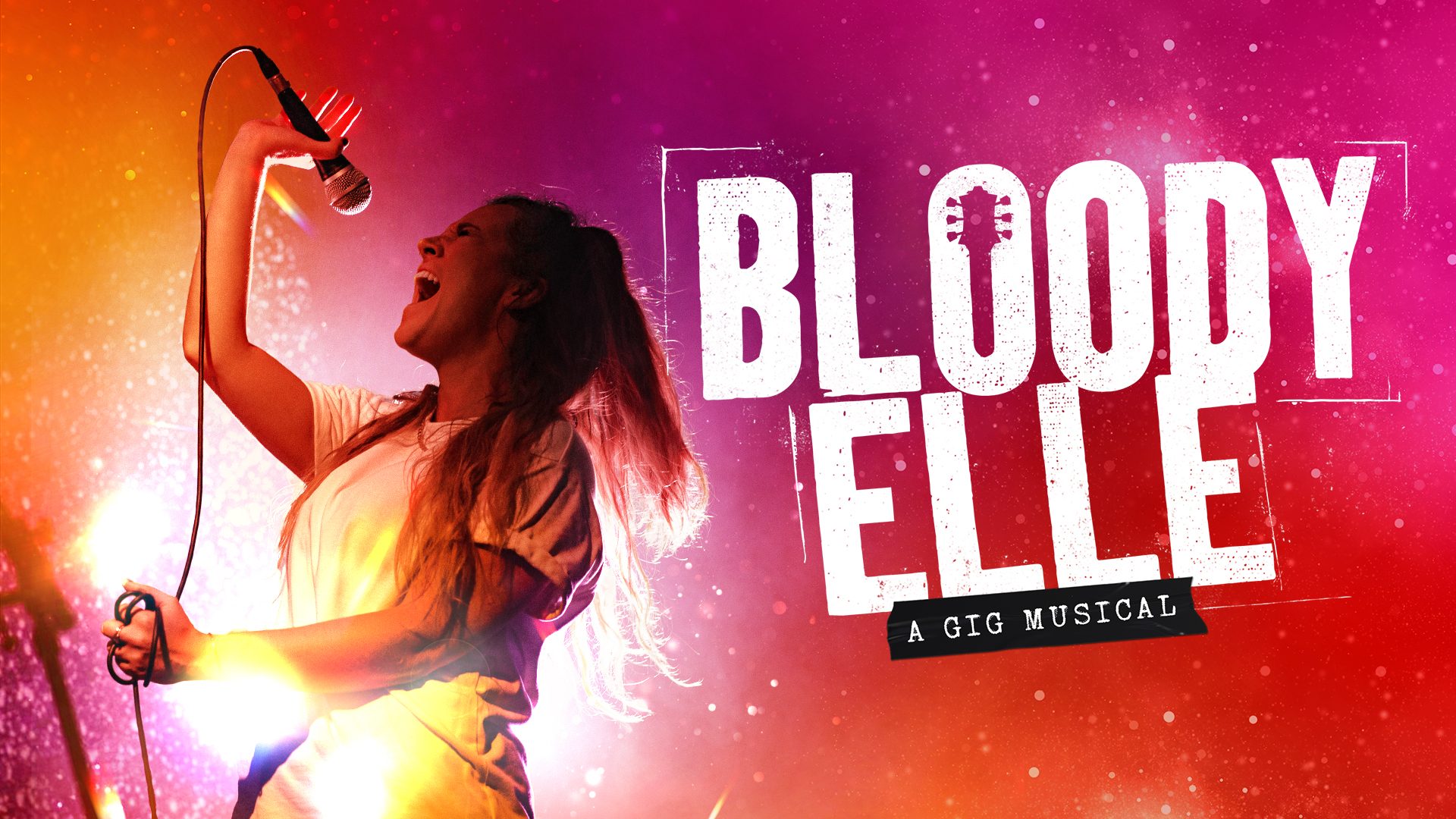 A vibrant digital artwork featuring a character named Bloody Elle in a dynamic pose.