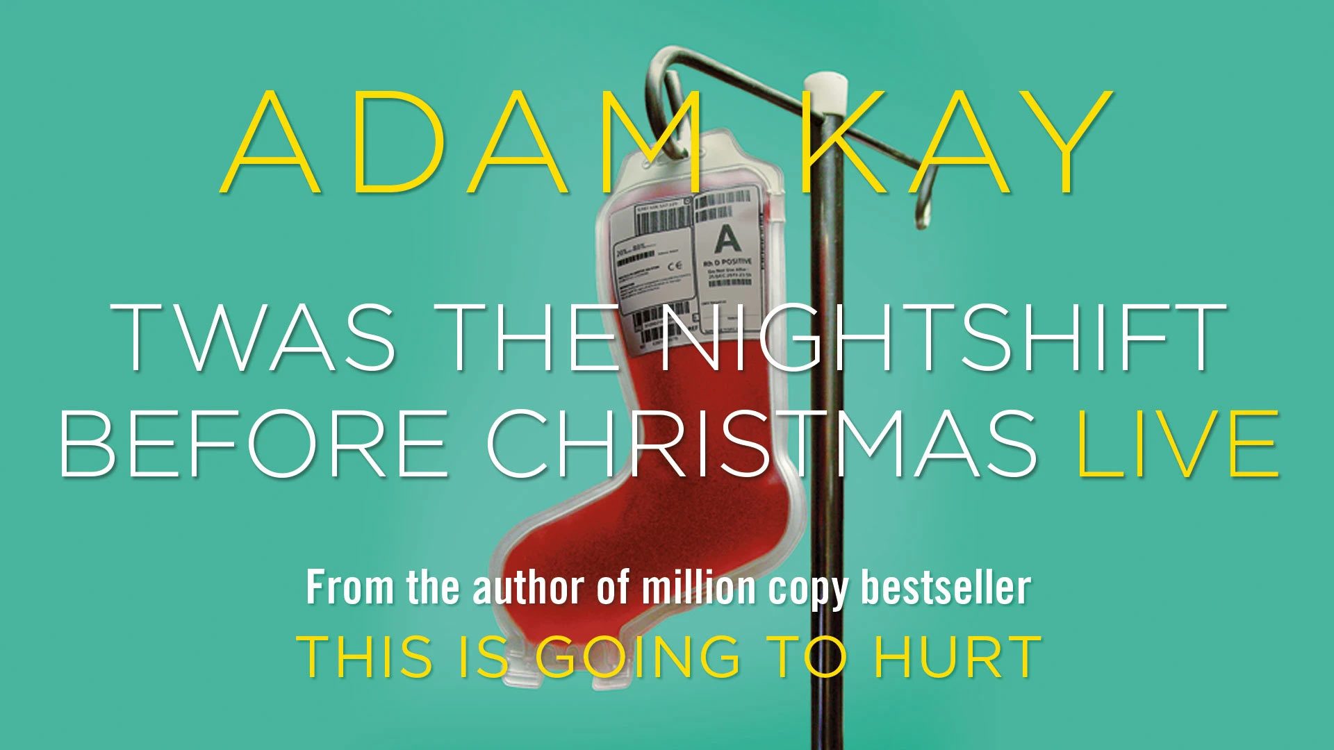 Adam Kay's book cover featuring festive illustrations and the title "Twas The Nightshift Before Christmas.