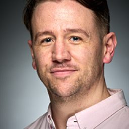 Benjamin Stratton portraying a character in a theatrical performance of Harry Potter and the Cursed Child.