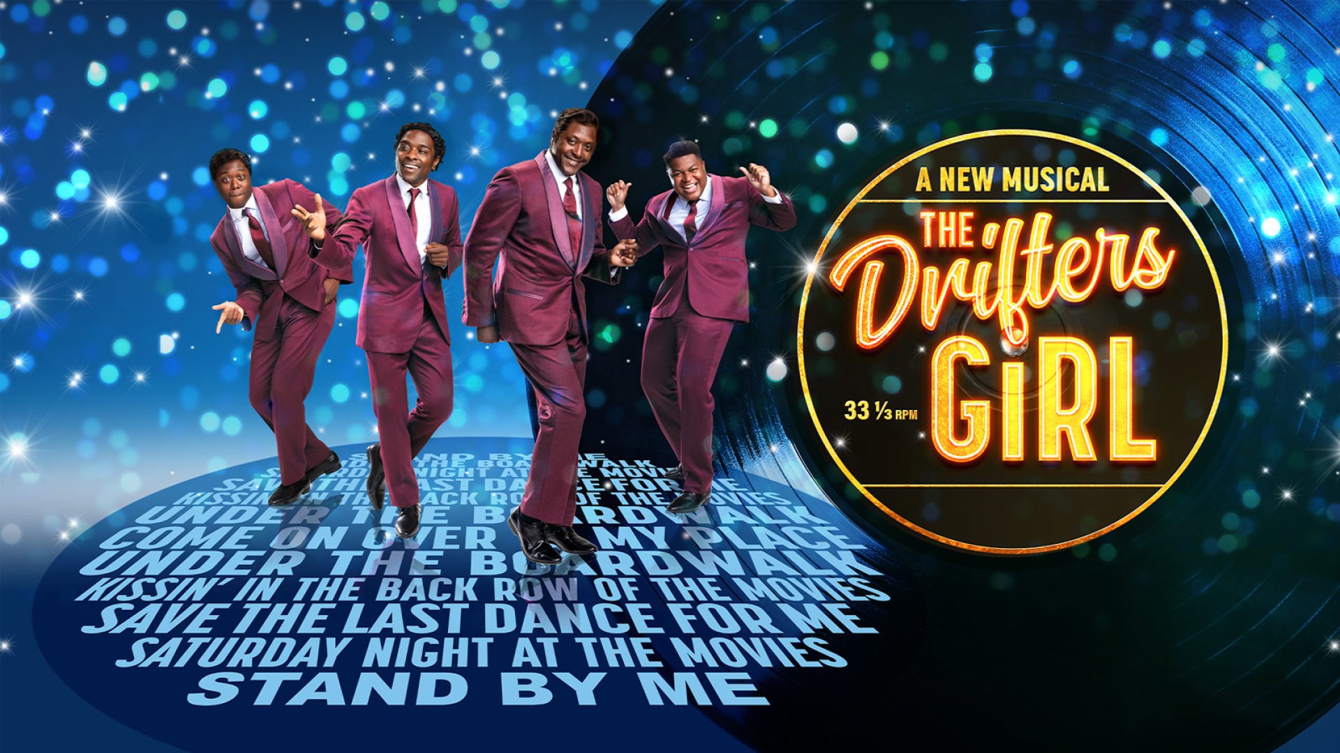 The Drifters Girl promotional banner featuring vibrant graphics and bold text on a dark background.