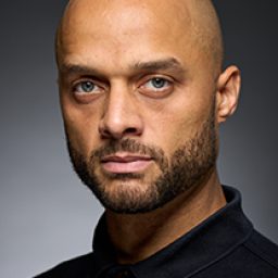Dewayne Jameson Adams portraying a character in Harry Potter and the Cursed Child, wearing a costume.