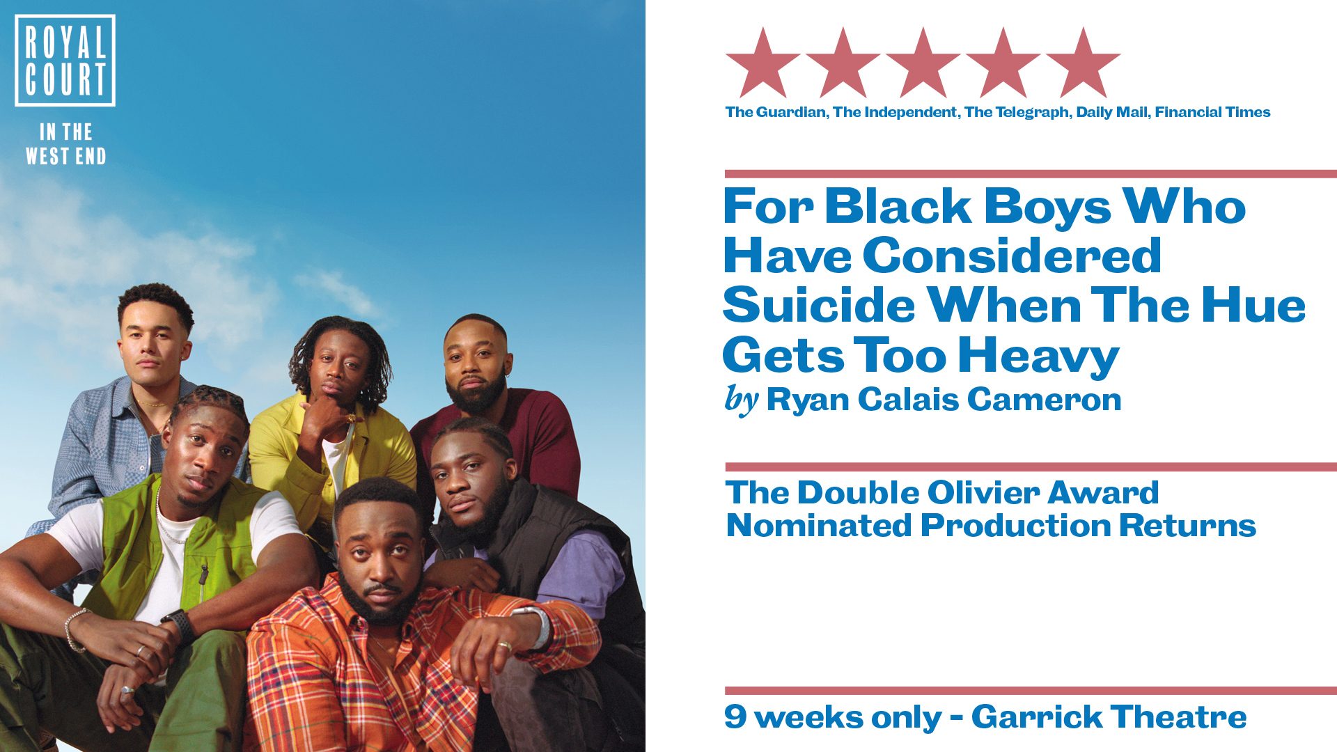 A promotional graphic featuring the title "For Black Boys Who Have Considered Suicide When the Hue Gets Too Heavy.