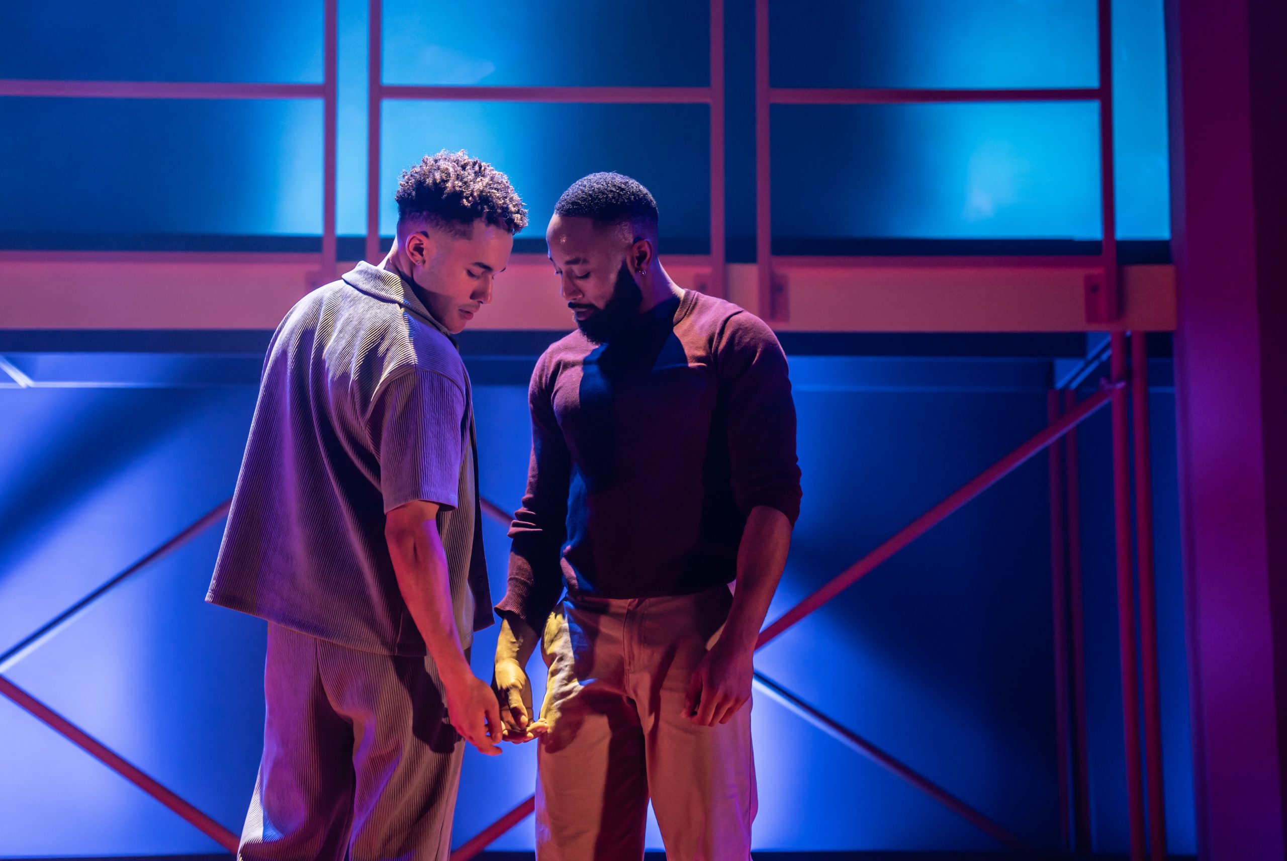 A stage scene from "For Black Boys Who Have Considered Suicide" at the Apollo Theatre, London.