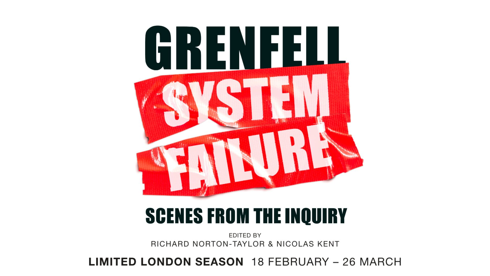 Scenes from the Grenfell Inquiry, featuring ticketing pages and related visual elements.