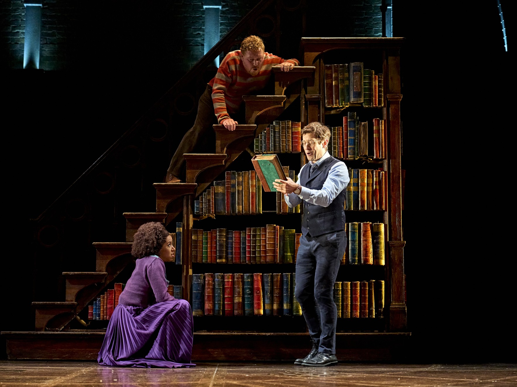A scene from Harry Potter and the Cursed Child, featuring actors in costume on stage.