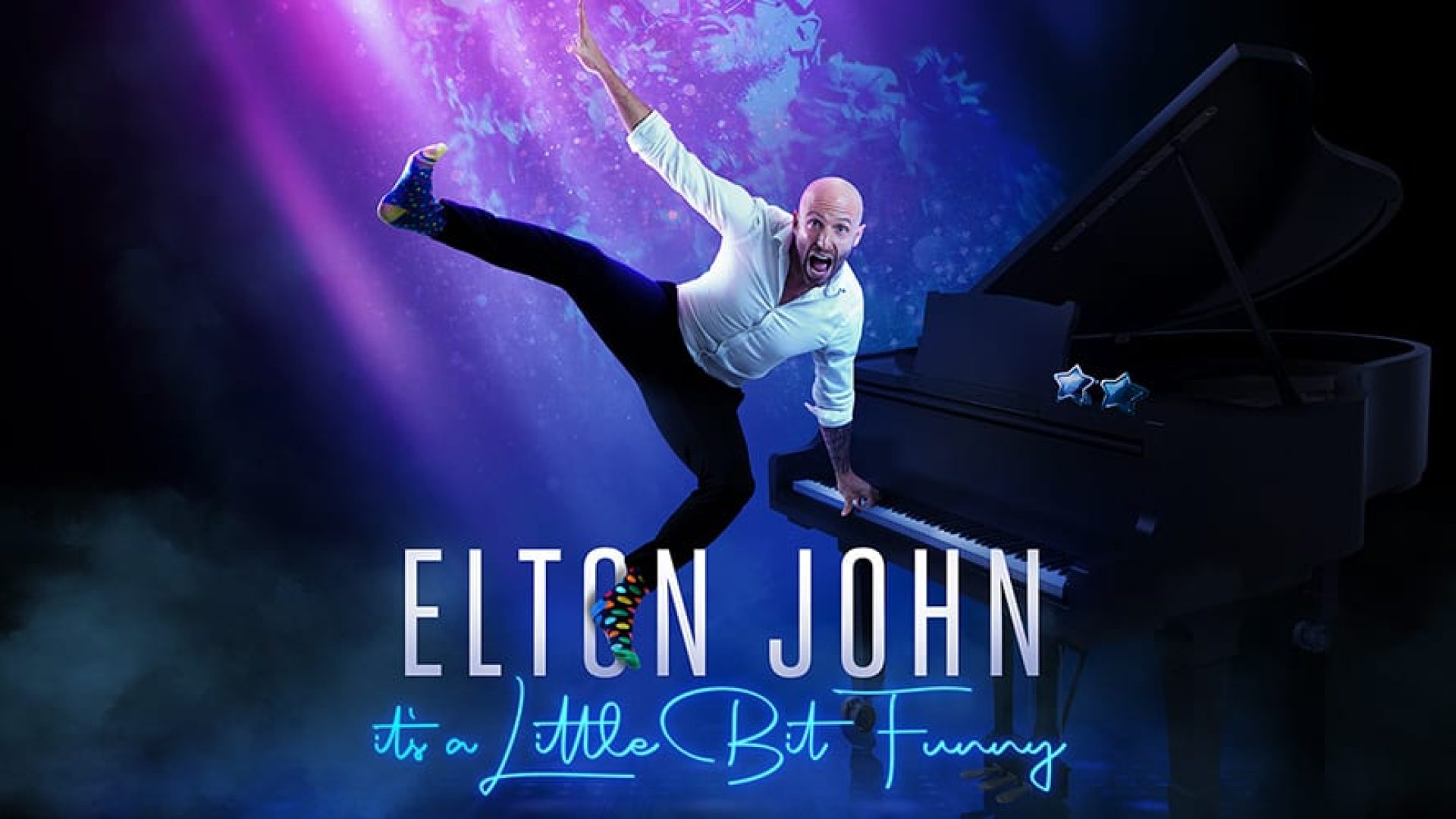 Colourful key art featuring various production images arranged in a visually appealing layout.