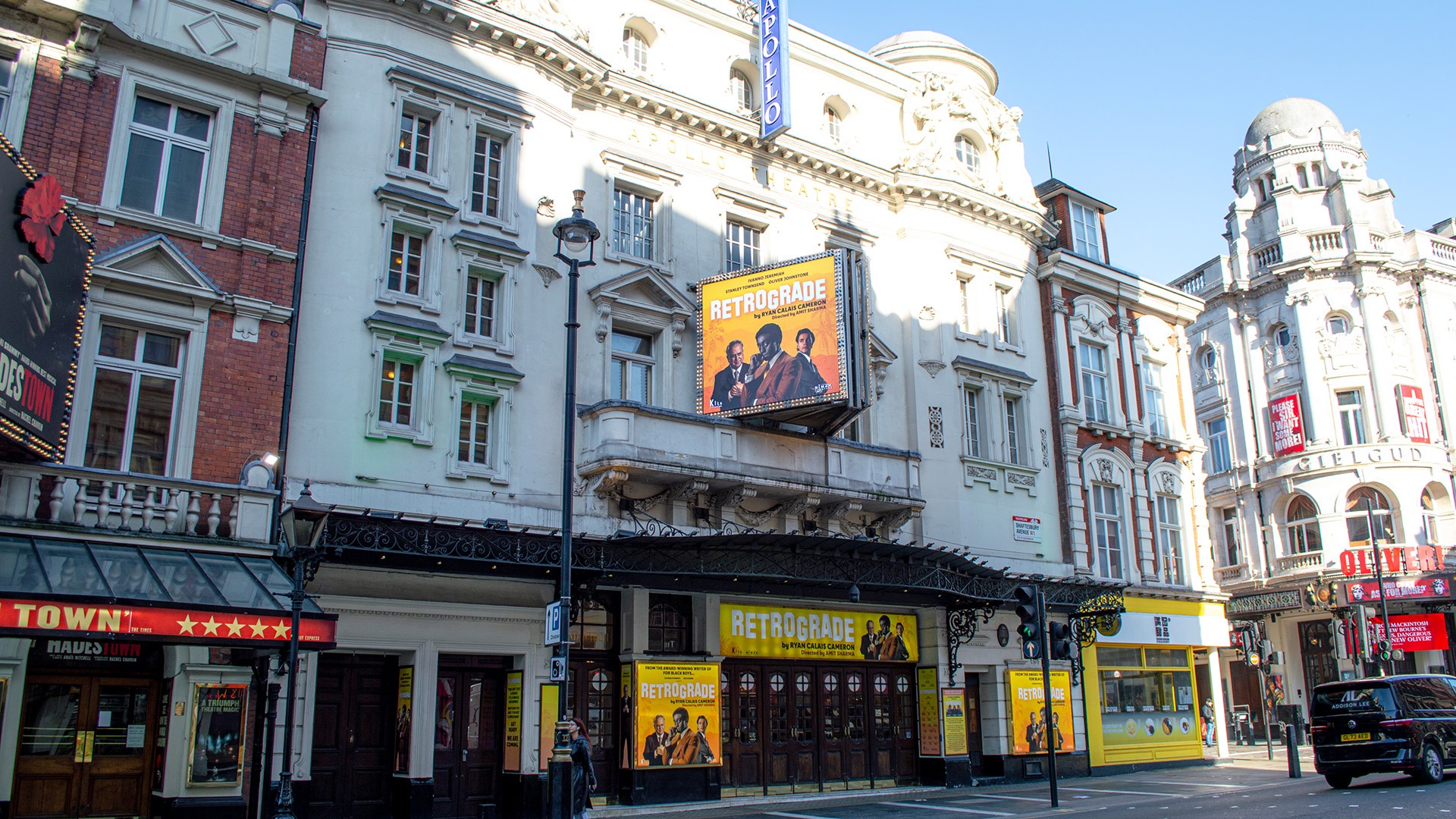 Interior view of the Apollo Theatre, showcasing ornate architecture and seating arrangement.