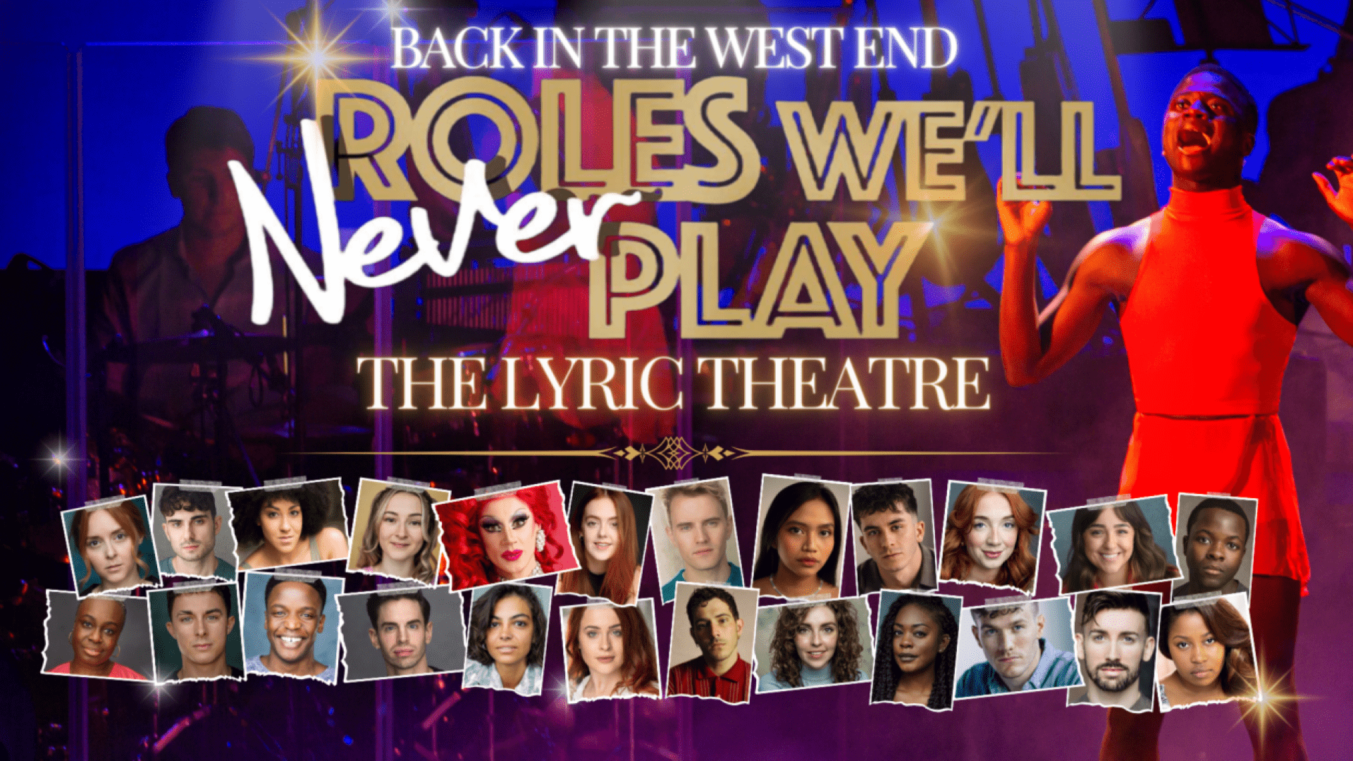 A vibrant graphic featuring the title "Roles We’ll Never Play" in bold typography.