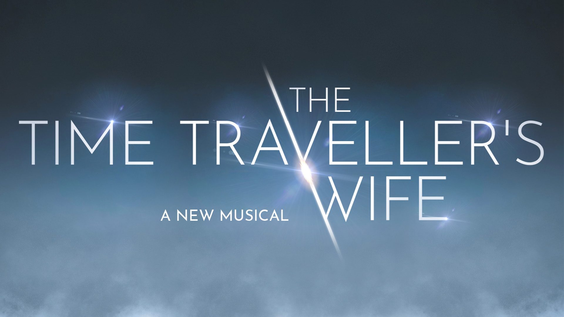 Nimax theatre with a vibrant "On Sale" sign, showcasing promotional materials for The Time Traveller's Wife.