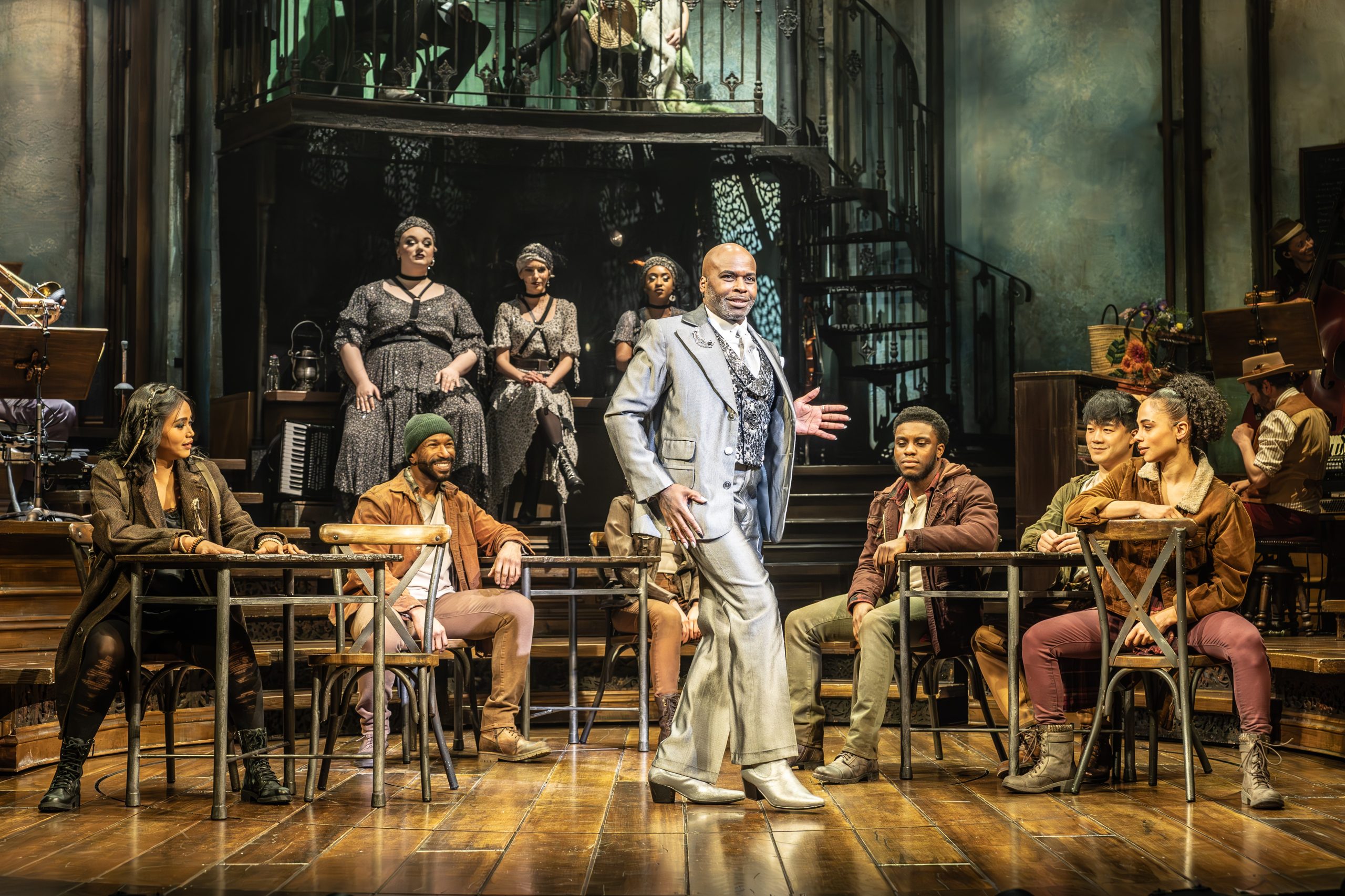 Cedric Neal and the cast of Hadestown