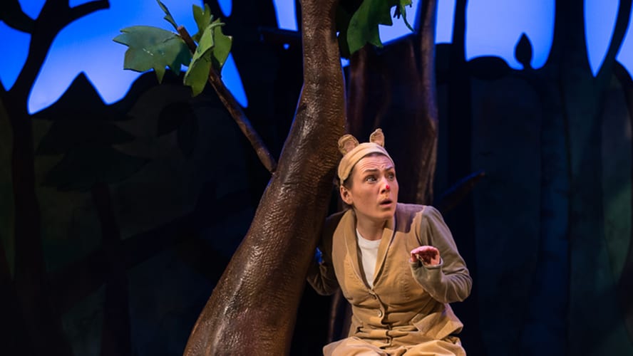 A scene from "The Gruffalo" featuring the Gruffalo character in a forest setting.
