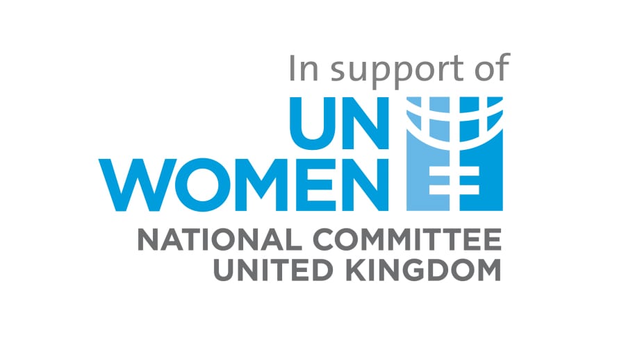 UN Women logo featuring a stylised depiction of a woman surrounded by a laurel wreath.
