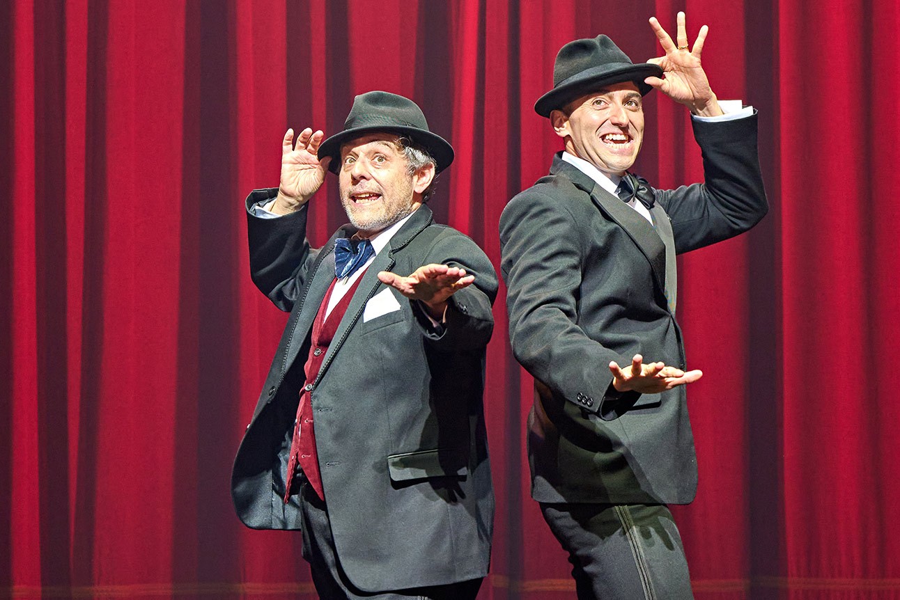 Andy Nyman as Max Bialystock and Marc Antolin as Leo Bloom, performing on stage.