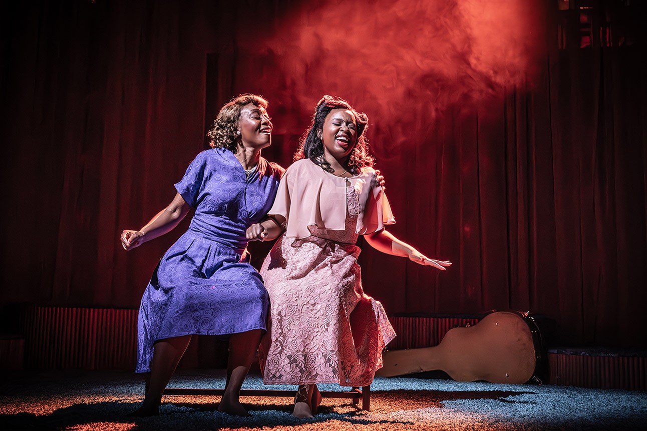 Beverley Knight and Ntombizodwa Ndlovu performing in "Marie and Rosetta" at Chichester Festival Theatre.